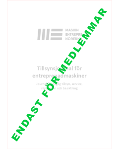 Tillsynsjournal för entreprenadmaskiner