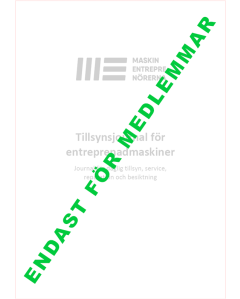 Tillsynsjournal för entreprenadmaskiner